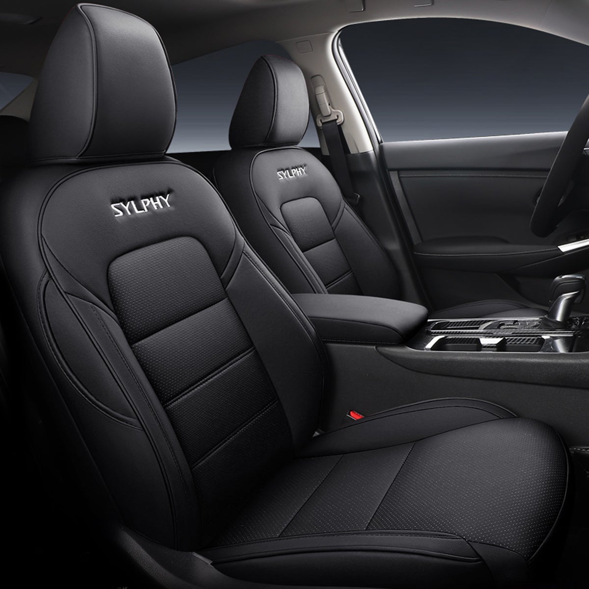 日産 シルフィ専用 防水レザー 高級シートカバー  おしゃれ カスタムロゴ 4色 全席セット 専用シートカバー - 防水5層構造 | iCarCompanion