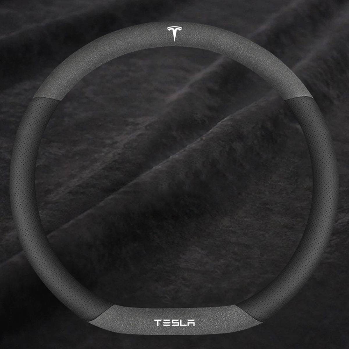 TESLAテスラ model3/Y/X/S 高級レザー スエード ハンドルカバー おしゃれ O型 D型 36CM 専用ハンドルカバー | iCarCompanion