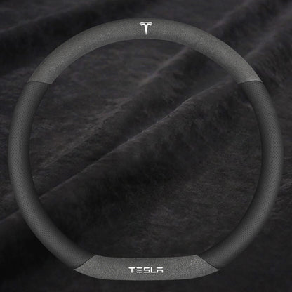 TESLAテスラ model3/Y/X/S 高級レザー スエード ハンドルカバー おしゃれ O型 D型 36CM 専用ハンドルカバー | iCarCompanion