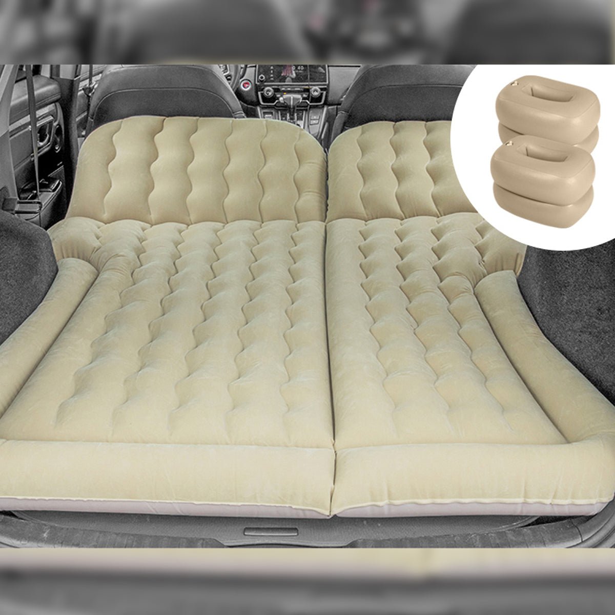 車中泊ベッド 電動ポンプ付属 カー用品 キャンプ用品 エアーベッド SUV車 普通車適用 - iCarCompanion