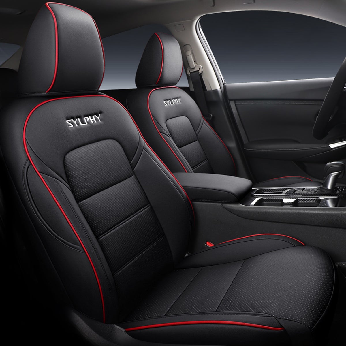 日産 シルフィ専用 防水レザー 高級シートカバー  おしゃれ カスタムロゴ 4色 全席セット 専用シートカバー - 防水5層構造 | iCarCompanion