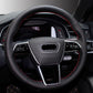 AUDI アウディ 本革 桃ノ木  オーダーメイド ハンドルカバー 編み込み式  握り感抜群 通気性よし 専用ハンドルカバー | iCarCompanion