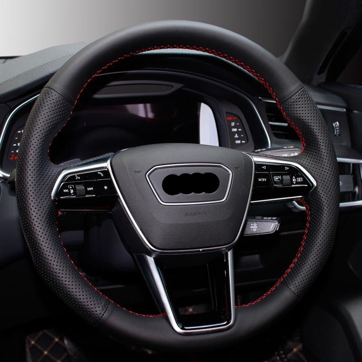 AUDI アウディ 本革 桃ノ木  オーダーメイド ハンドルカバー 編み込み式  握り感抜群 通気性よし 専用ハンドルカバー | iCarCompanion