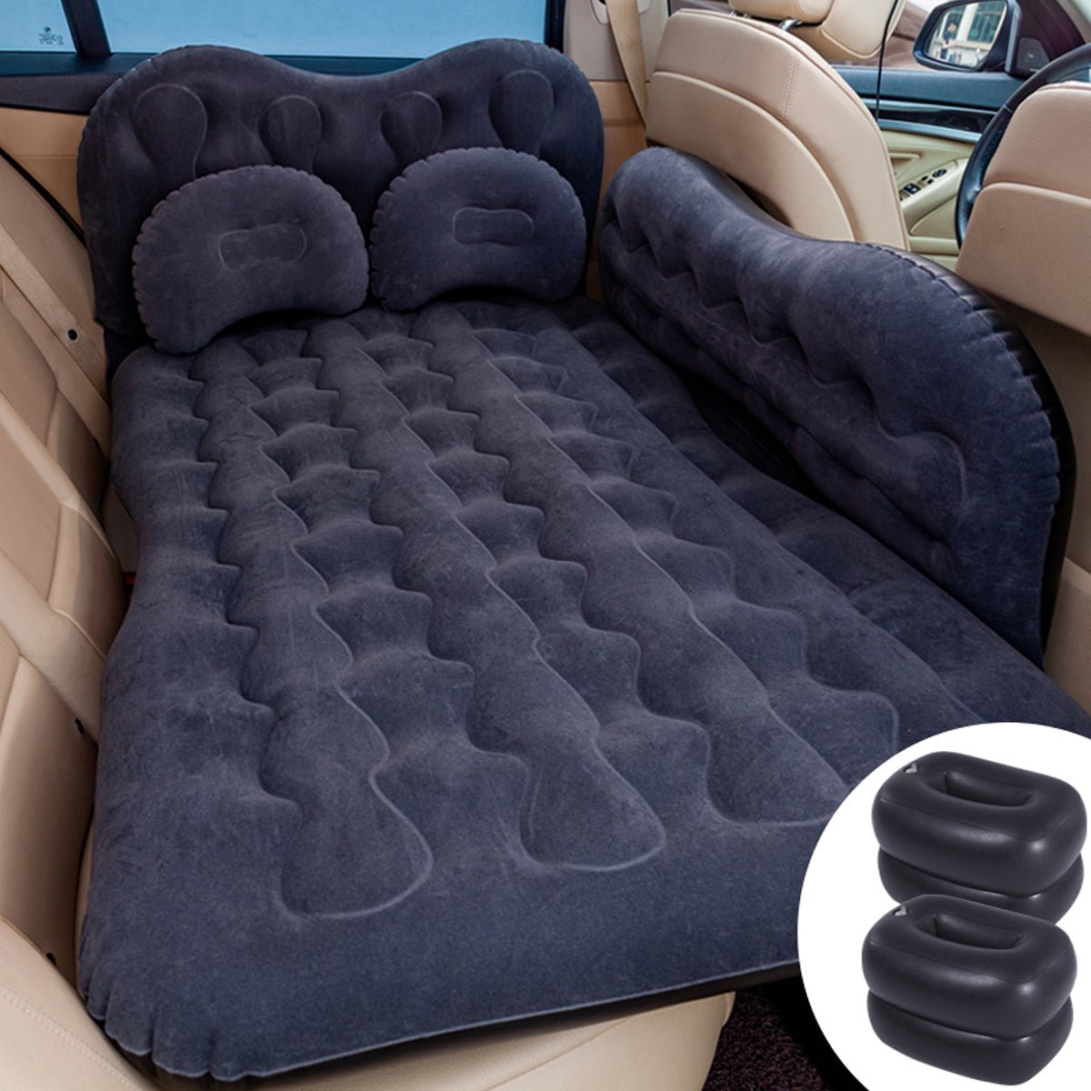 車中泊ベッド 電動ポンプ付属 カー用品 キャンプ用品 エアーベッド SUV車 普通車適用 - iCarCompanion
