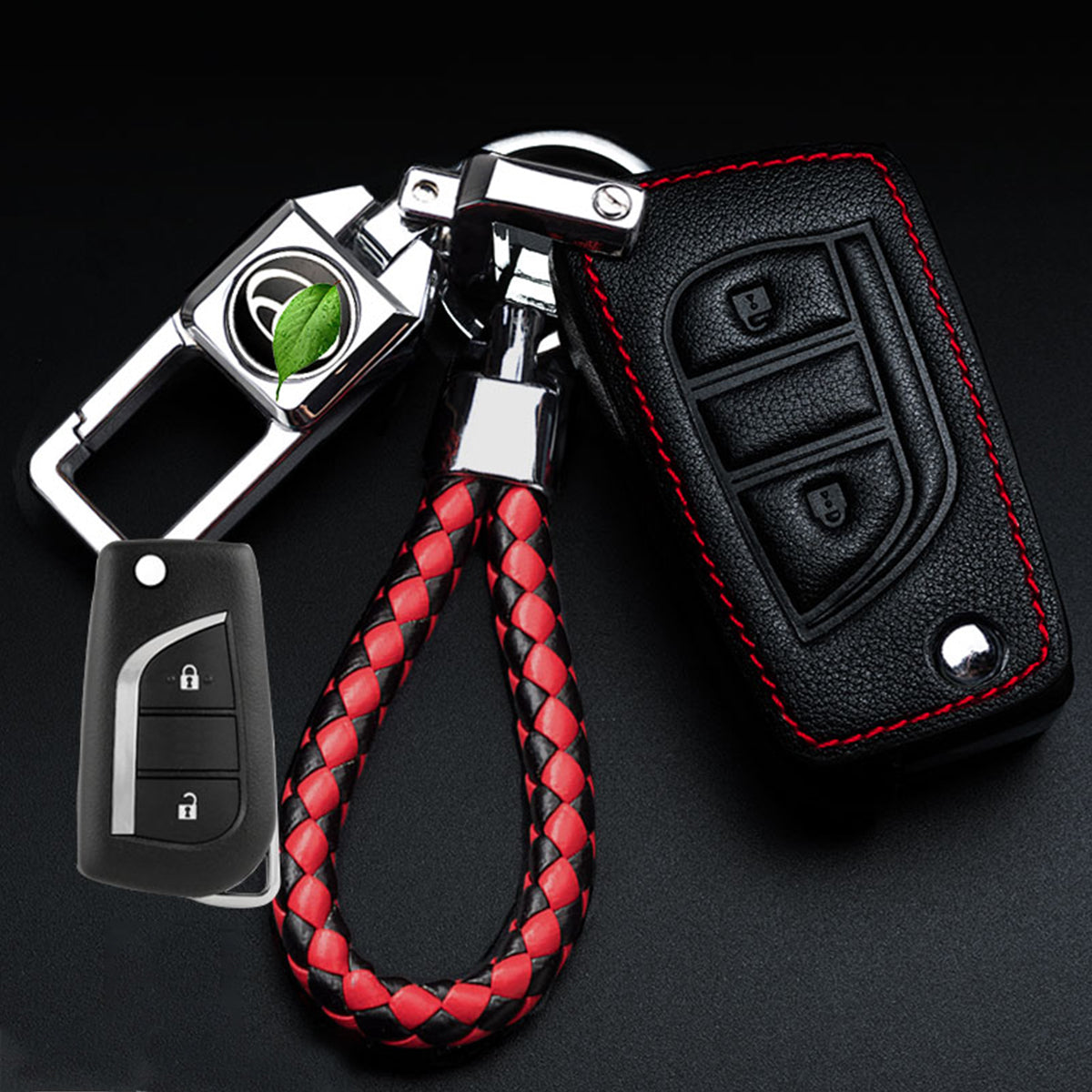 TOYOTA トヨタ スマートキーケース 高級感 キーホルダー 牛革 フィット感 リモコン 汚れ＆傷防止 オシャレ 全面保護の商品画像 12