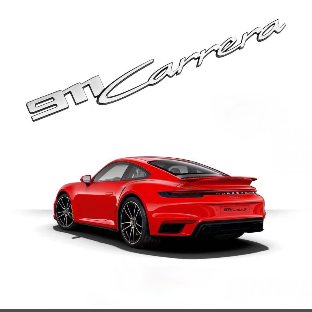 ポルシェ 911 carrera 純正 エンブレム サイド リア シルバー ブラック ボクスター 981 カレラ 911 997 パナメーラ 970 ケイマン カイエンの商品画像 3