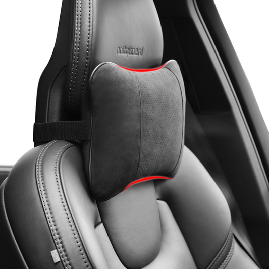 イタリア輸入 ネックパッド 車 アルカンターラ クッション 低反発 ネックピロー ドライブ 専用シートクッション | iCarCompanion