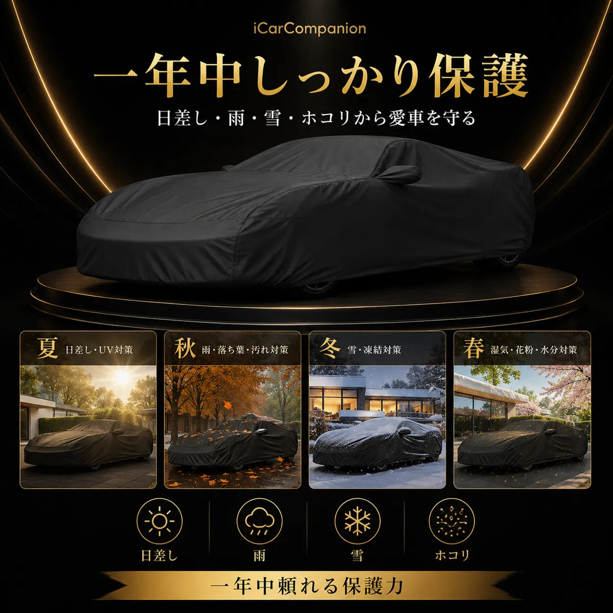 車種専用オーダーメイド 5層構造ボディカバー 2色・ミラー袋有無の商品画像 2