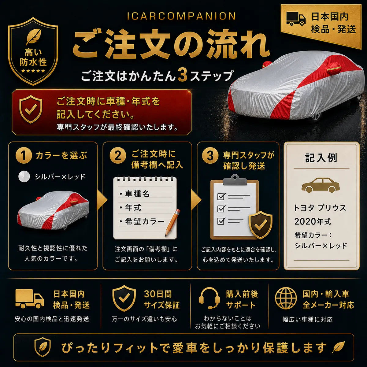 高級 車カバー オーダーメイド 5層構造 台風対策 裏起毛 車種専用 コーディング保護 日焼け防止の商品画像 8