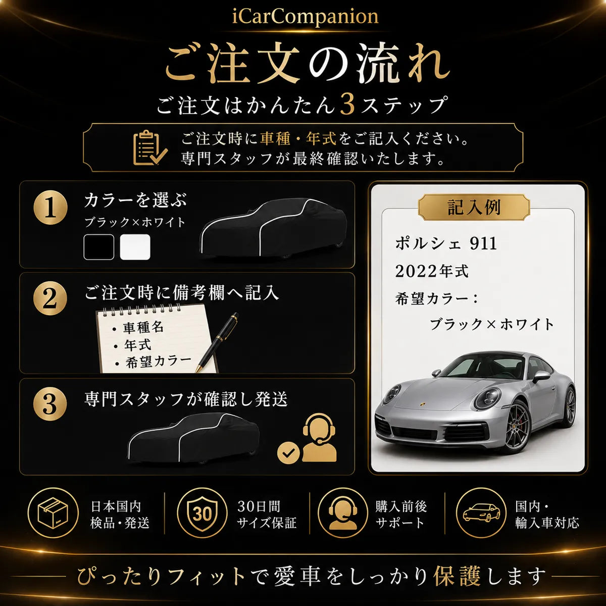 高品質 車ボディカバー 1年間保証 5層構造 3色 オーダーメイド 裏起毛 防風防水 四季の商品画像 8