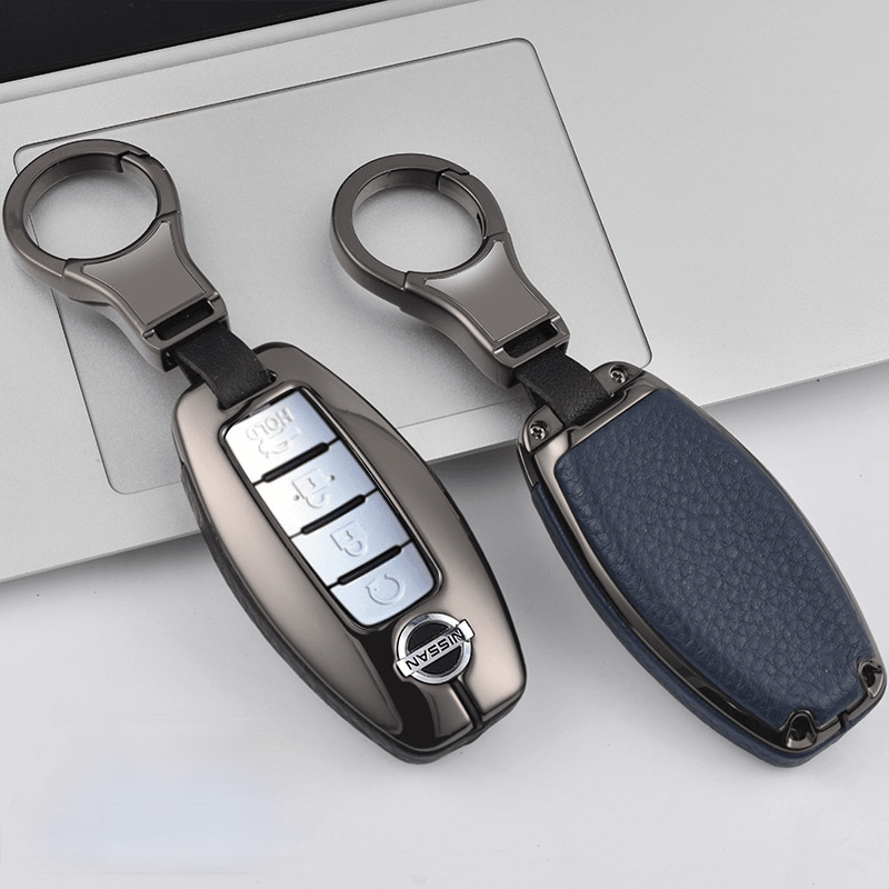 日産 高級感 本革 スマート キーケース キーカバー 高級 キーホルダー Nissan - iCarCompanion