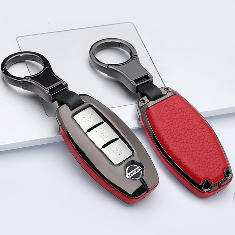 日産 高級感 本革 スマート キーケース キーカバー 高級 キーホルダー Nissan - iCarCompanion