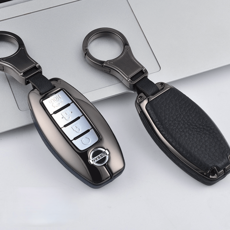 日産 高級感 本革 スマート キーケース キーカバー 高級 キーホルダー Nissan - iCarCompanion