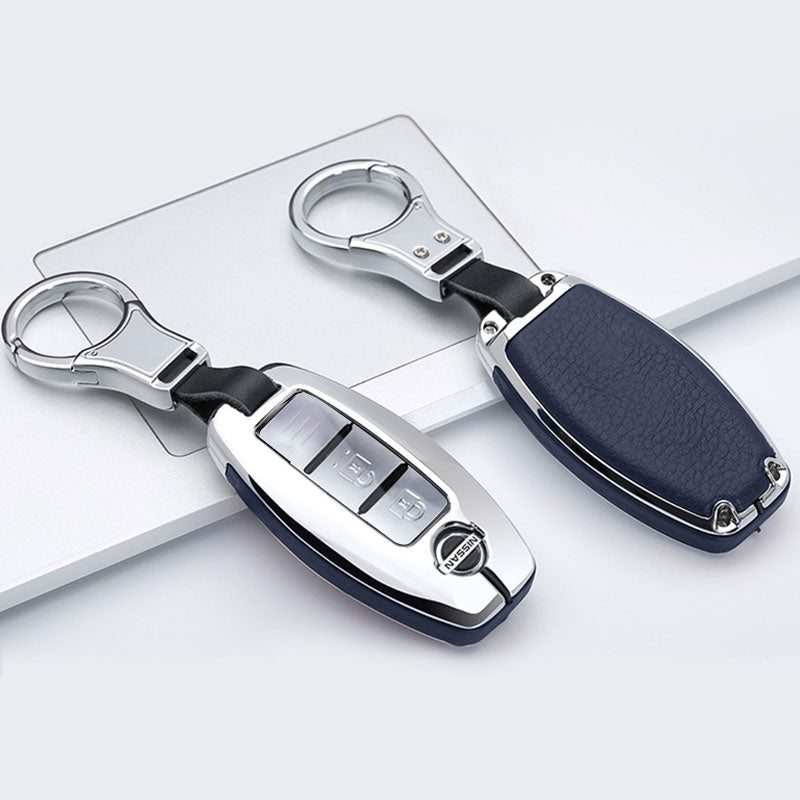 日産 高級感 本革 スマート キーケース キーカバー 高級 キーホルダー Nissan - iCarCompanion