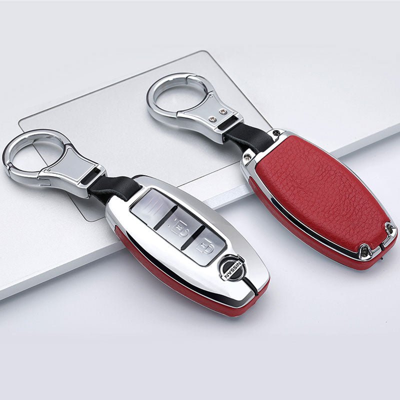 日産 高級感 本革 スマート キーケース キーカバー 高級 キーホルダー Nissan - iCarCompanion
