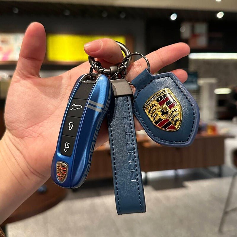 ポルシェPorsche専用キーケース オシャレ 高級感 全面保護 特別デザイン 多色キーカバー キーホルダー - iCarCompanion