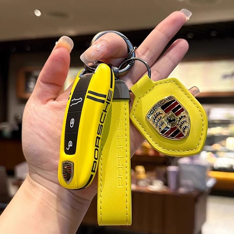 ポルシェPorsche専用キーケース オシャレ 高級感 全面保護 特別デザイン 多色キーカバー キーホルダー - iCarCompanion