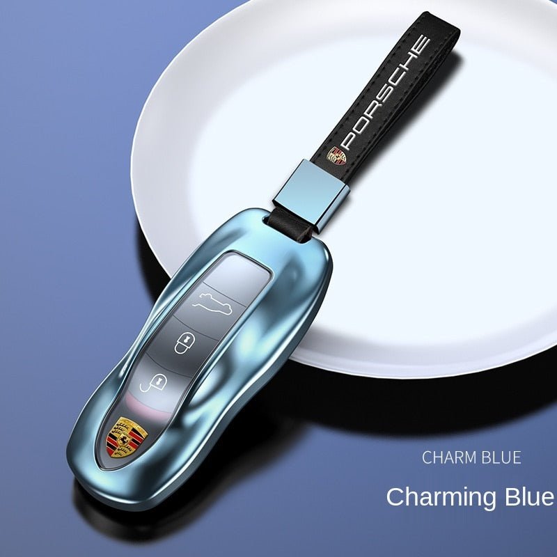ポルシェPorsche専用キーケース オシャレ 高級合金 贅沢触感 流れ光沢 多色キーカバー キーホルダー - iCarCompanion