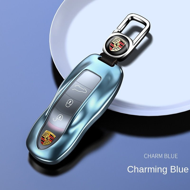 ポルシェPorsche専用キーケース オシャレ 高級合金 贅沢触感 流れ光沢 多色キーカバー キーホルダー - iCarCompanion