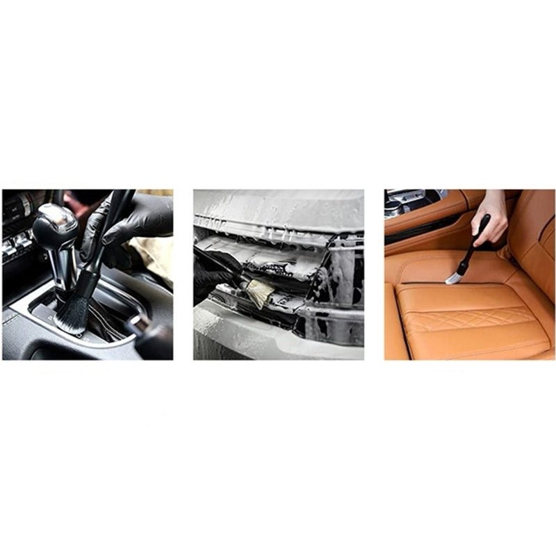 洗車ブラシ ブラシセット 柔らかい天然豚毛 ディテールブラシ 隙間ブラシ 筆タイプ - iCarCompanion