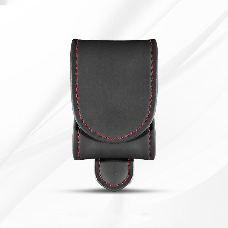 メガネホルダー 本革 スエード サングラスクリップ カーサンバイザー 用 カード収納クリップ 取り付け簡単 - iCarCompanion