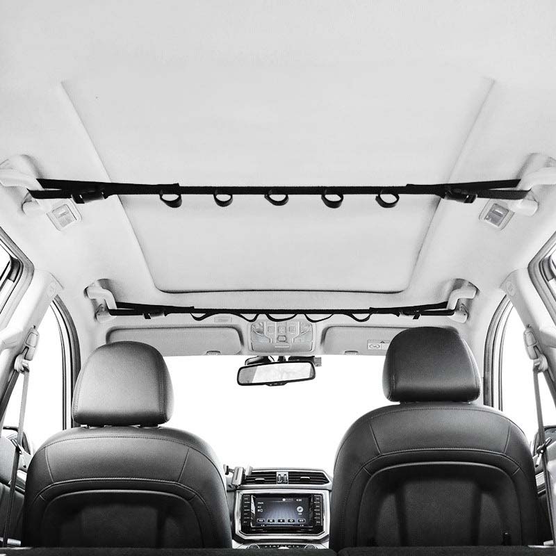 車用収納 釣り竿ラック 多機能 サンルーフ収納 しっかり 耐久 ネット・ポケット付き - iCarCompanion