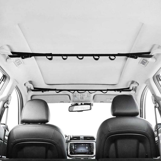 車用収納 釣り竿ラック 多機能 サンルーフ収納 しっかり 耐久 ネット・ポケット付き - iCarCompanion