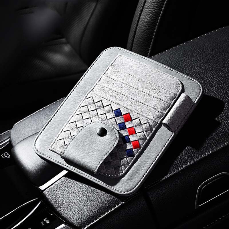 車用収納 サンバイザー収納 贅沢スエード 高級感 メガネ カードクリップ 多機能 実用 おしゃれ - iCarCompanion