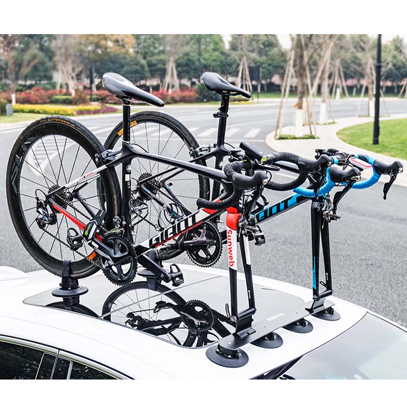 ルーフ自転車ラック 吸盤式 全車種対応 軽量 使いやすい 安定 多色 おしゃれ サイクルキャリア - iCarCompanion