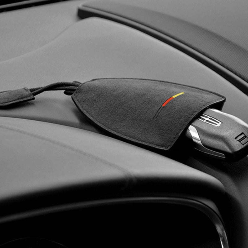 汎用 車キーケース 高級スエード 上品デザイン かわいい 傷 汚れ防止 高級 オシャレ キーホルダー - iCarCompanion