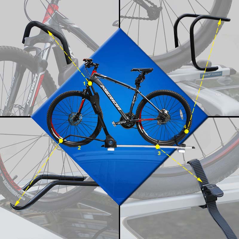 ルーフ自転車ラック 高級合金 四重固定 使いやすい ダブル盗難対策 サイクルキャリア - iCarCompanion