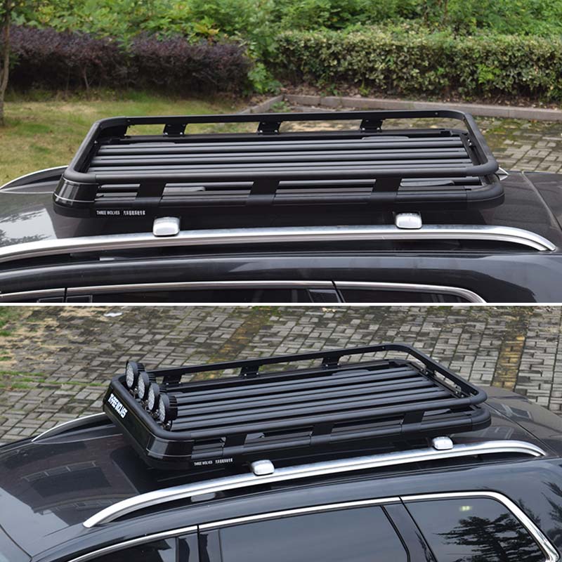 ルーフラック 高級合金 ネット・ライト付き 盗難防止 頑丈 安定 分離式 大容量 ベースキャリア - iCarCompanion