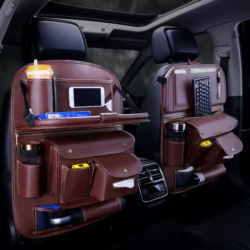 多機能シートバック収納袋 吊り掛け式 大容量 アクセサリー 防水 汎用 汚れ防止 - iCarCompanion