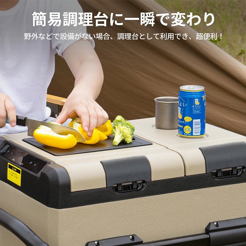 小型ミニ冷蔵庫 - 20～20℃ 車載 2ドア ポータブル キャンプ アウトドア 車中泊 静音 - iCarCompanion