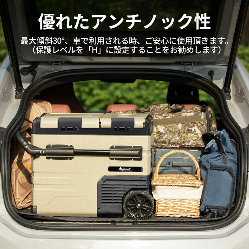 小型ミニ冷蔵庫 - 20～20℃ 車載 2ドア ポータブル キャンプ アウトドア 車中泊 静音 - iCarCompanion