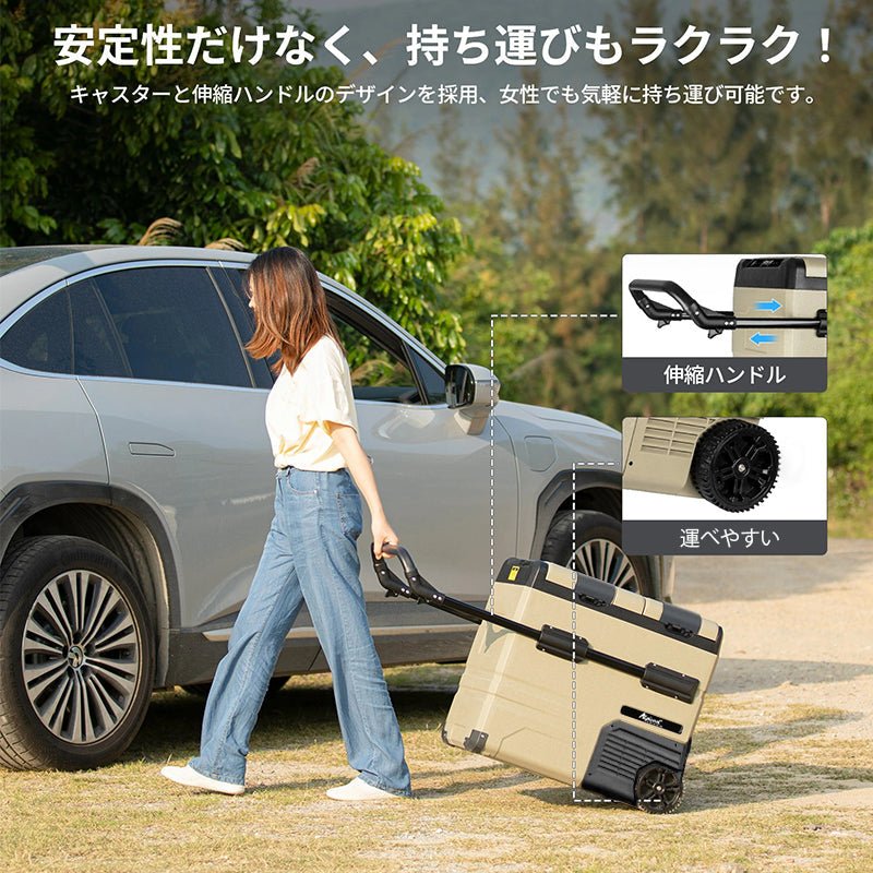 小型ミニ冷蔵庫 - 20～20℃ 車載 2ドア ポータブル キャンプ アウトドア 車中泊 静音 - iCarCompanion