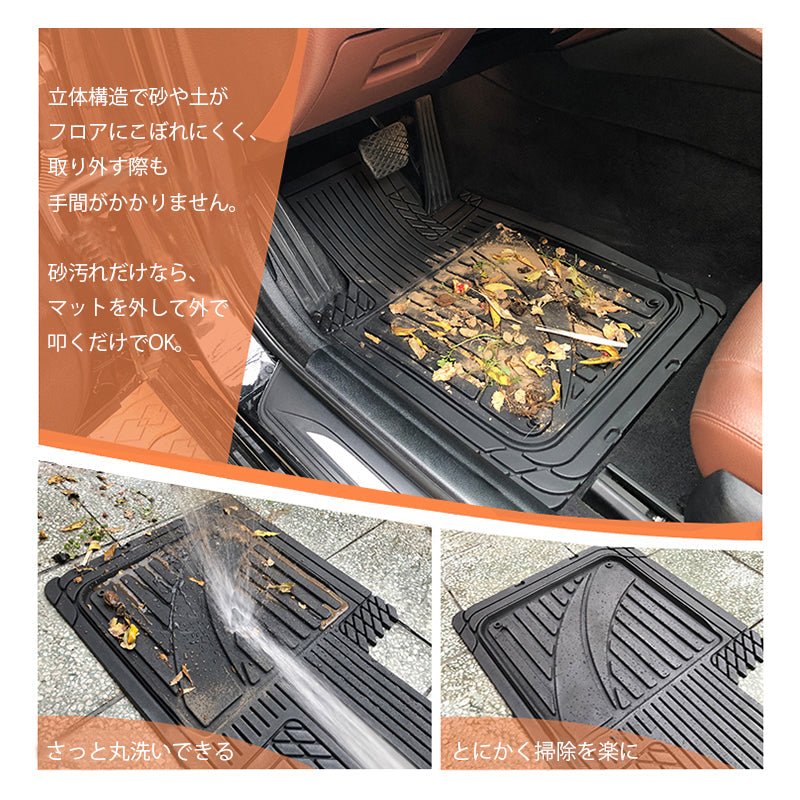 ラバー製 無臭 防水 高品質TPE フロアマット 左右ハンドル 厚手 汚れ防止 DIY - iCarCompanion
